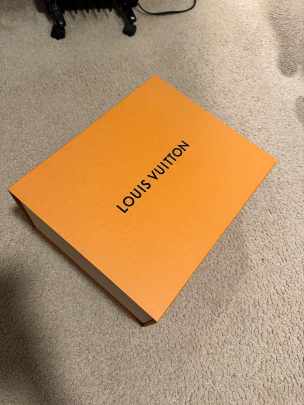 Louis Vuitton Large Orange Gift Box with Black Logo